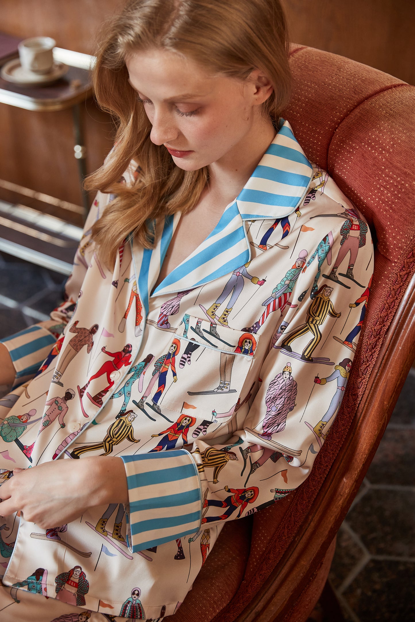 Après-Ski Dream | Washable Cooling Silk Long Pajama Set
